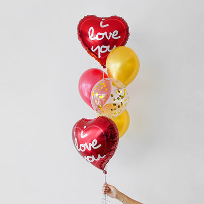 Love's Golden Embrace Balloon Bunch addon CakeRush - CakeRush