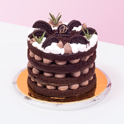 Oreo Chocolate Vegan Naked Cake cake_vegan Junandus - CakeRush