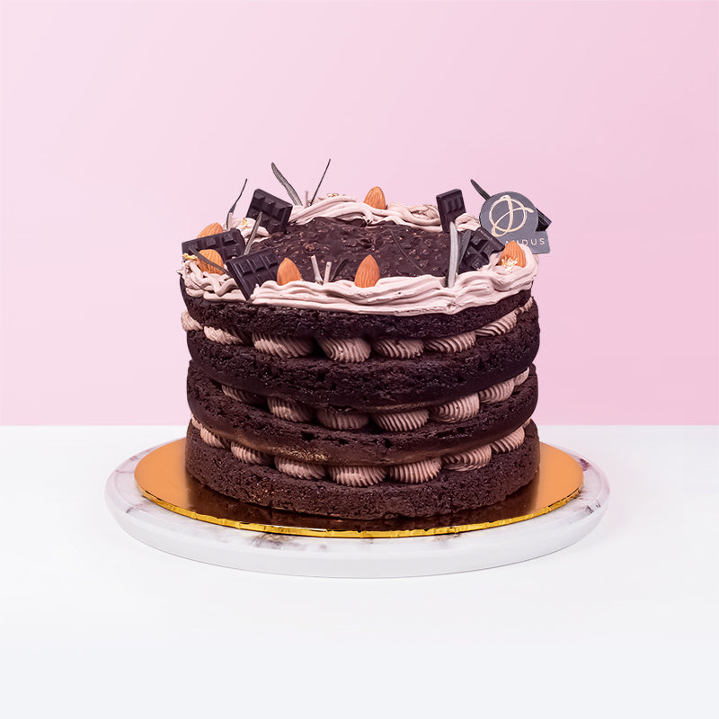 Hazelnut Chocolate Vegan Naked Cake cake_vegan Junandus (Penang) - CakeRush