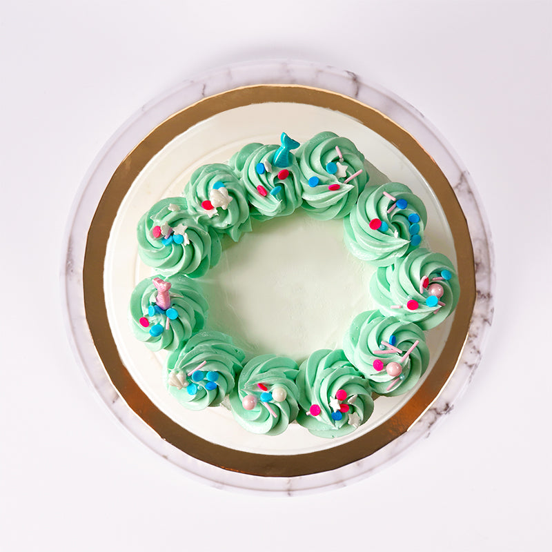 Alternative view of Dream Come Blue Cake