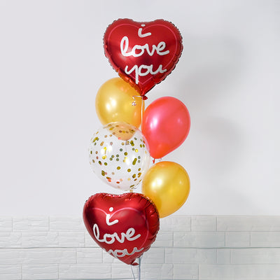 Love's Golden Embrace Balloon Bunch addon CakeRush - CakeRush