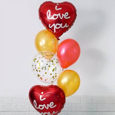 Love's Golden Embrace Balloon Bunch addon CakeRush - CakeRush