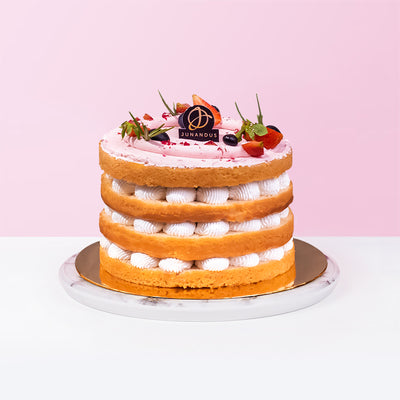 Strawberry Victoria Vegan Naked Cake cake_vegan Junandus - CakeRush