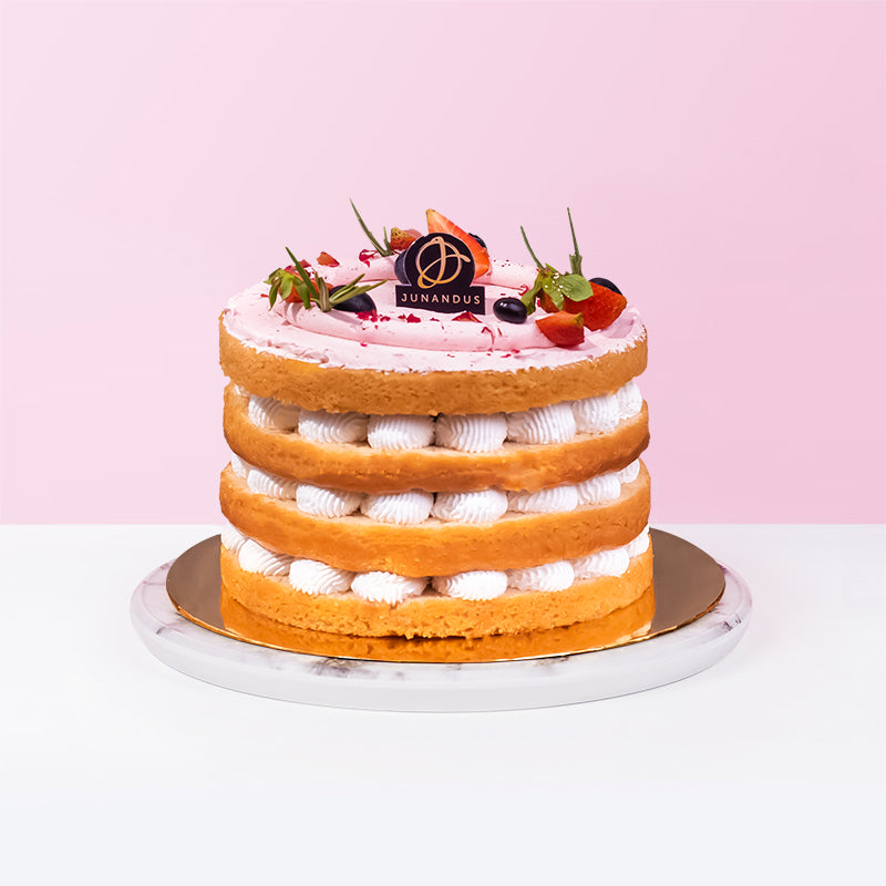 Strawberry Victoria Vegan Naked Cake