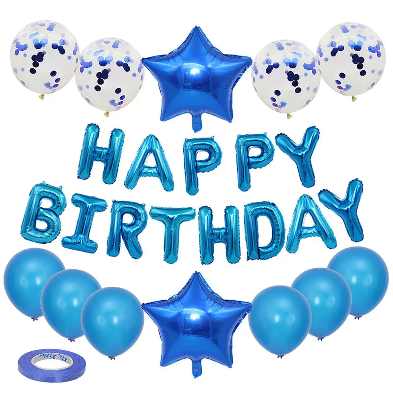 25 Pcs Birthday Balloon Set - Blue addon CakeRush - CakeRush