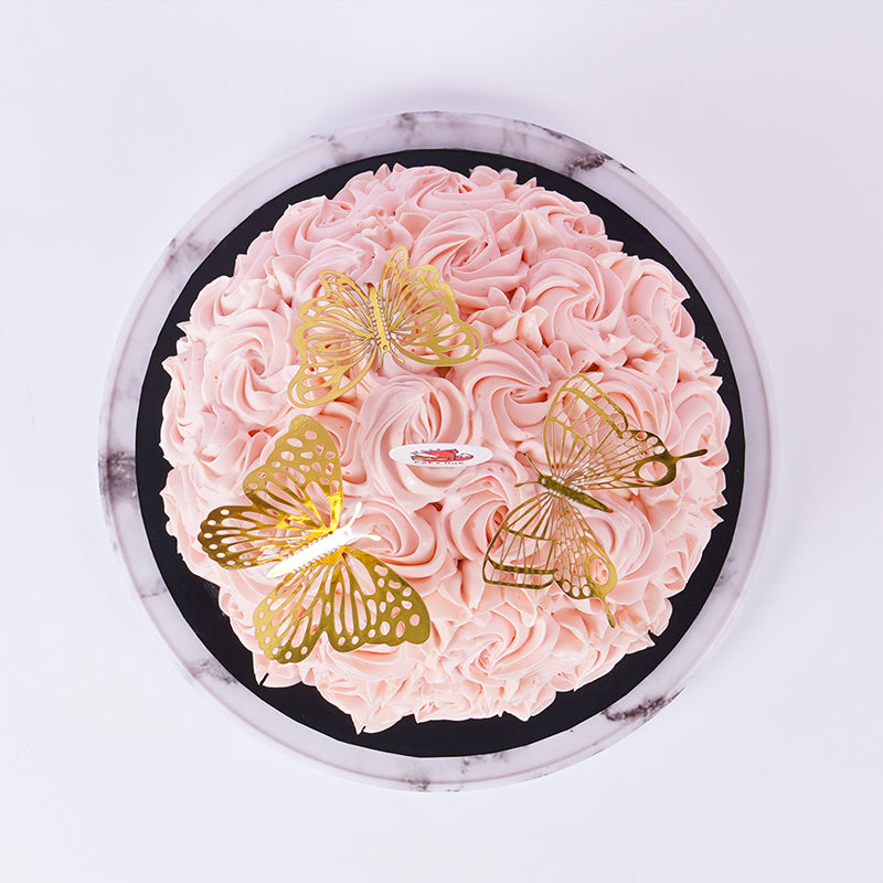Alternative view of Golden Love of Butterfly Cake