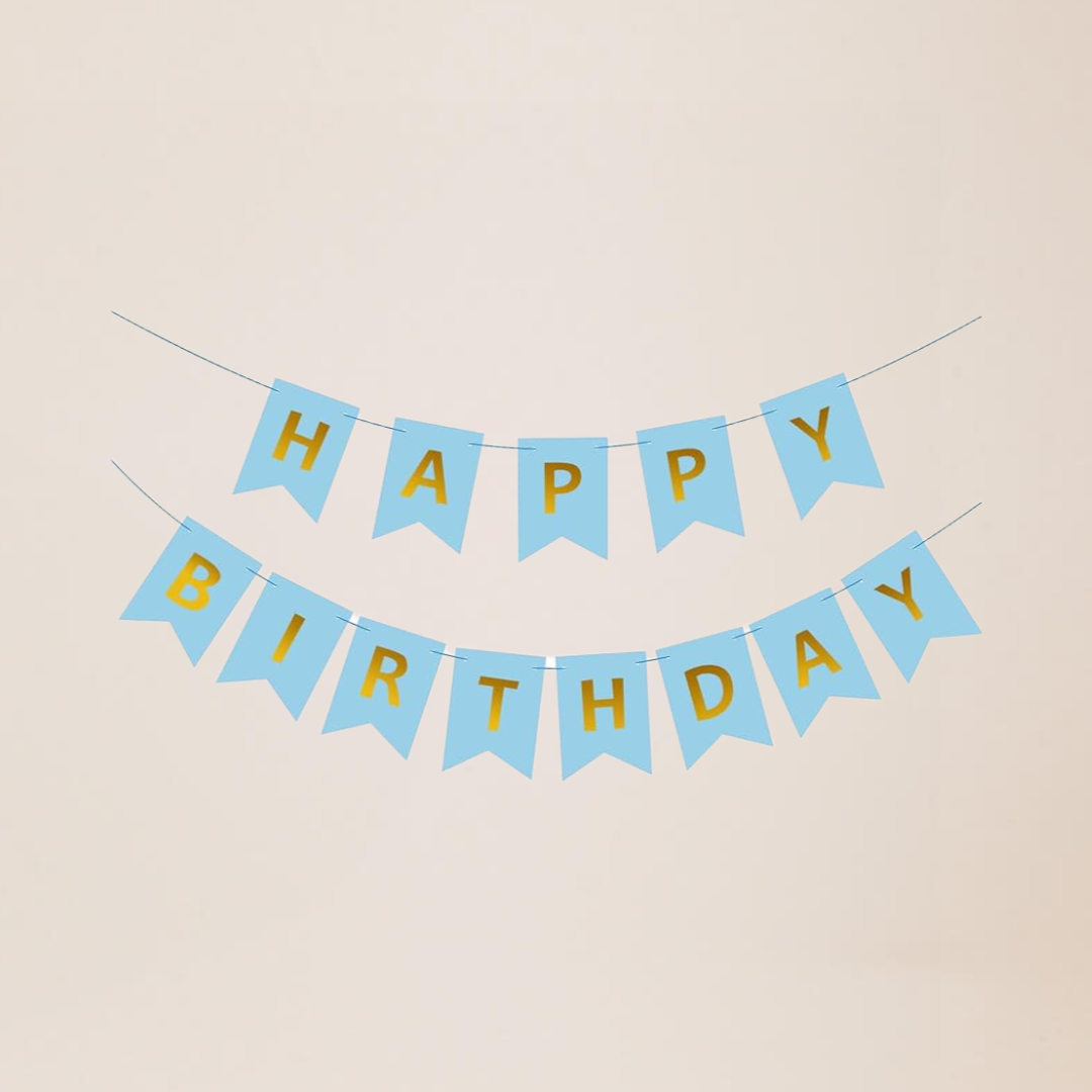 Happy Birthday Bunting - Tiffany Blue addon CakeRush - CakeRush