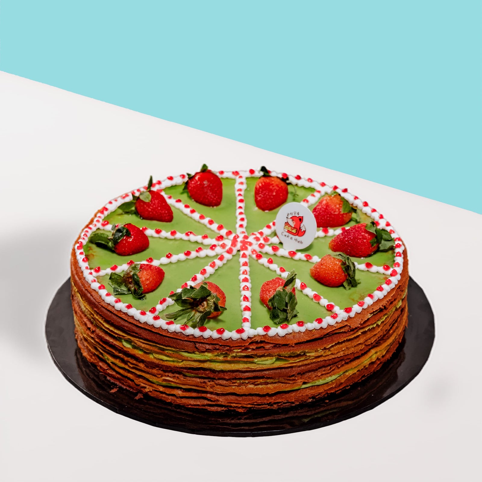 Matcha Strawberry Christmas Crepe