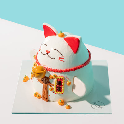 Good Fortune Cat Cake cake_cny2026 Jyu Pastry Art - CakeRush