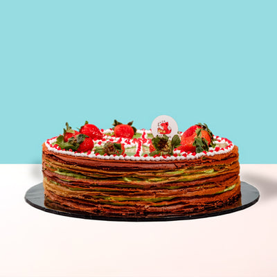 Matcha Strawberry Christmas Crepe