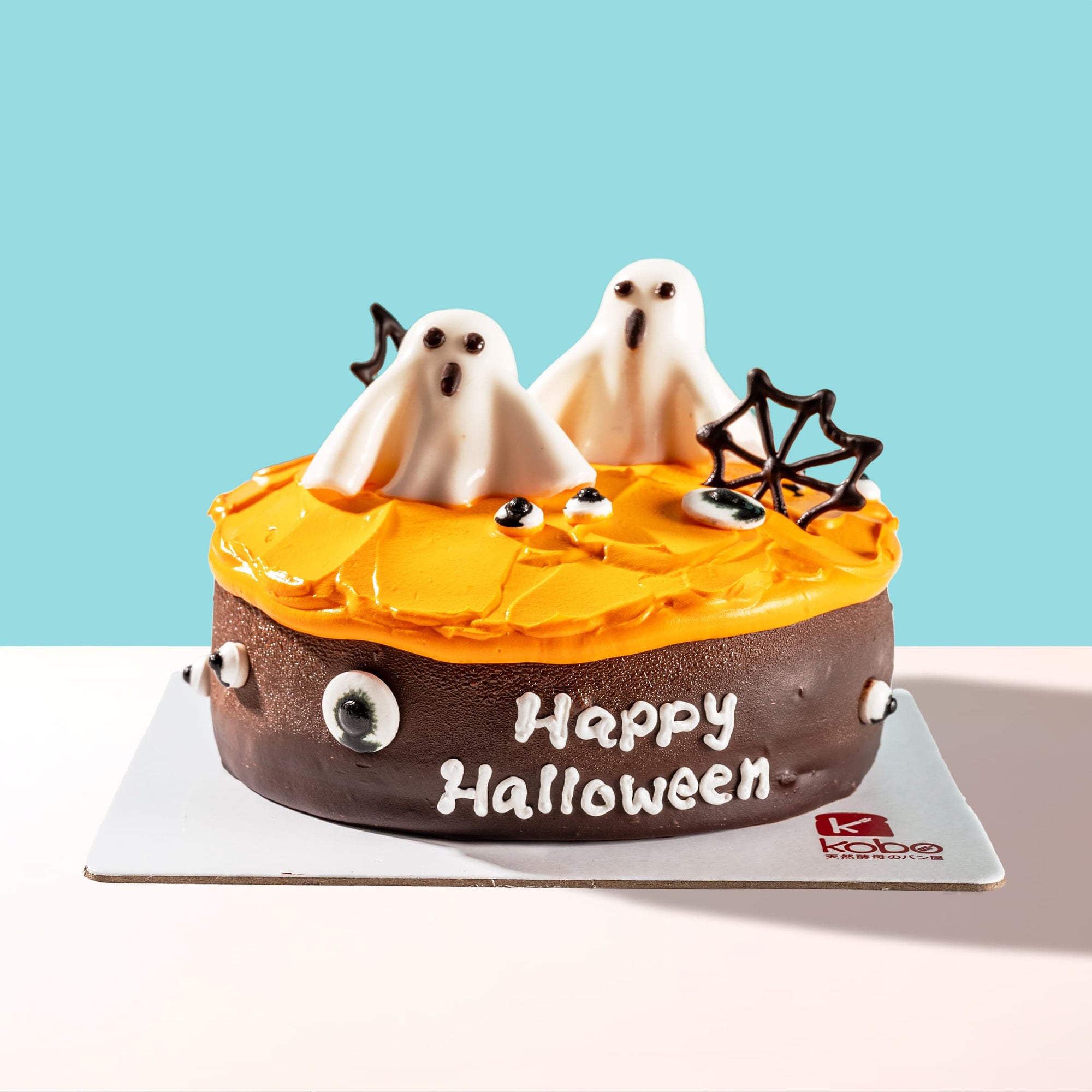 Spooky Ghost Peach Cake
