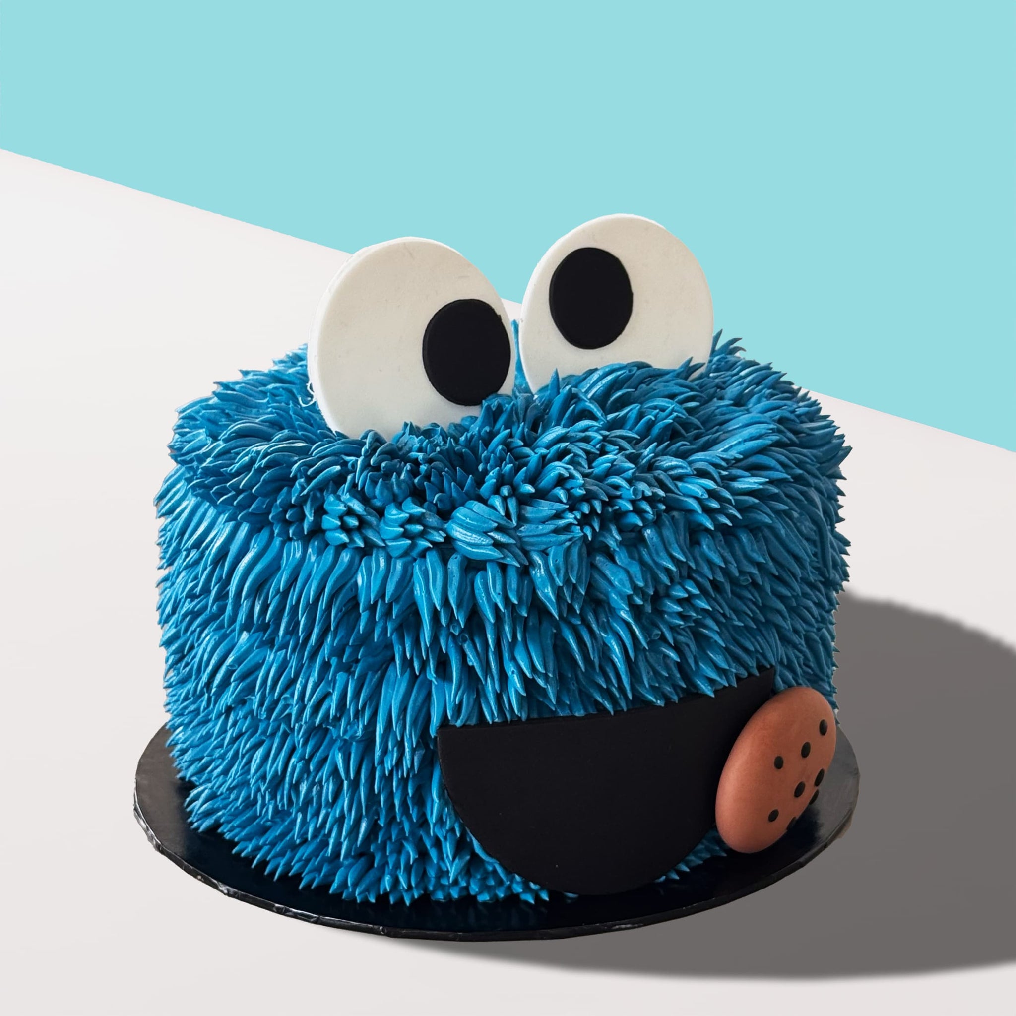 Alternative view of Cookie Monster Cake