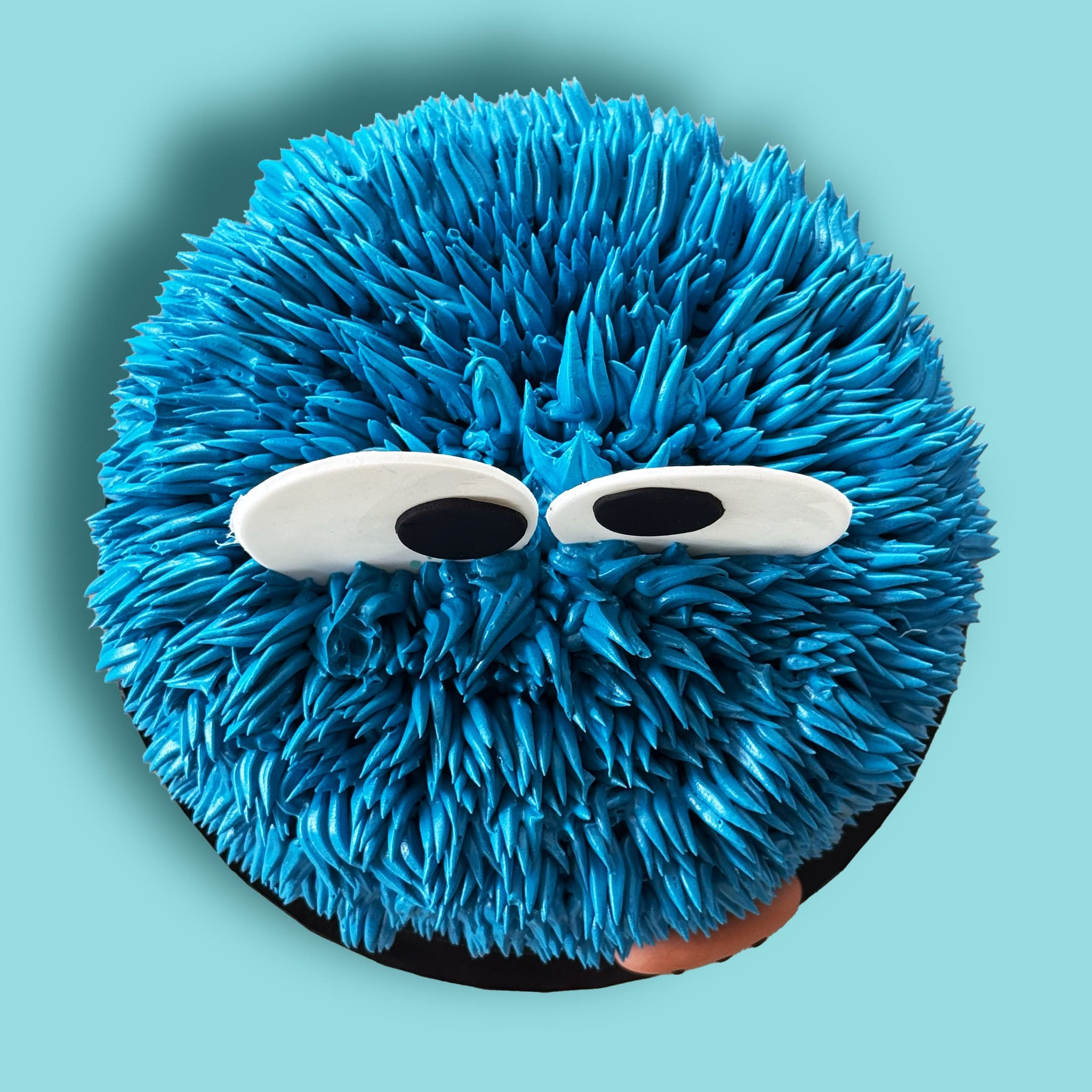 Alternative view of Cookie Monster Cake
