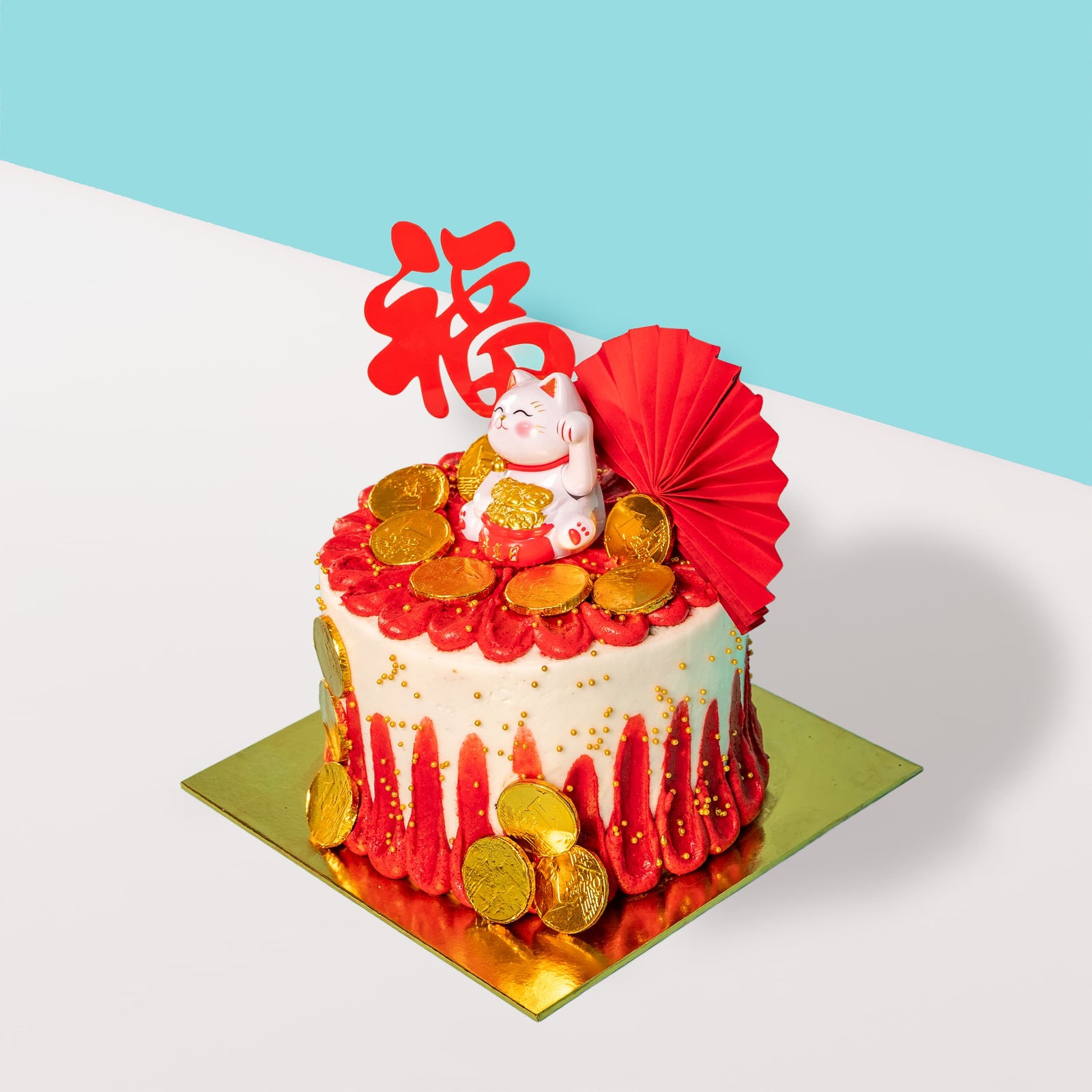 Lucky Cat CNY Cake cake_cny2026 Eats & Treats - CakeRush