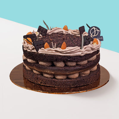 Hazelnut Chocolate Vegan Naked Cake cake_vegan Junandus - CakeRush