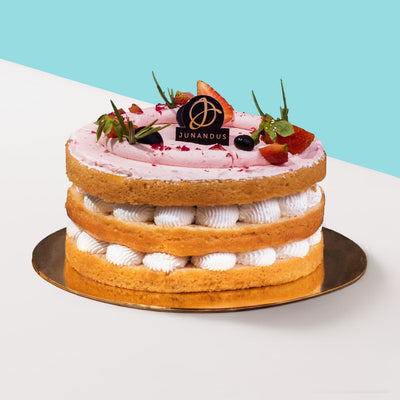 Strawberry Victoria Vegan Naked Cake cake_vegan Junandus - CakeRush