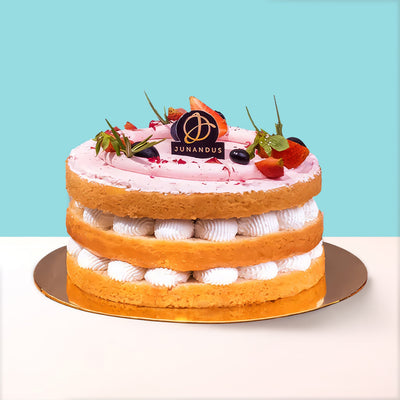Strawberry Victoria Vegan Naked Cake cake_vegan Junandus - CakeRush