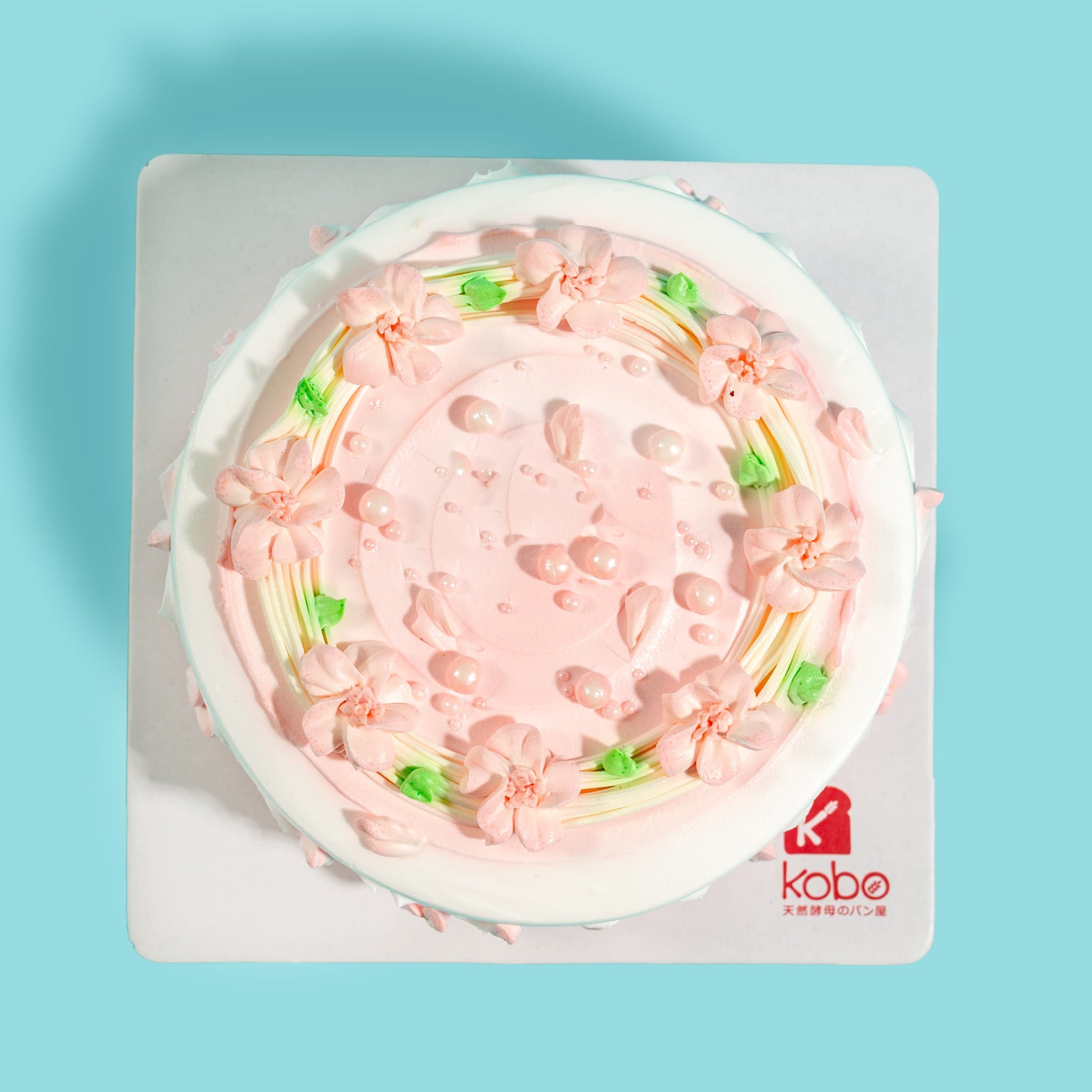 Alternative view of Pink Petals Strawberry Cake