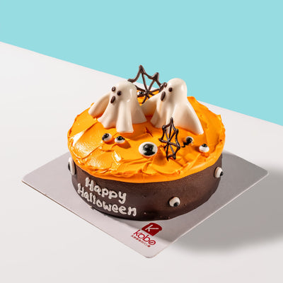 Spooky Ghost Peach Cake