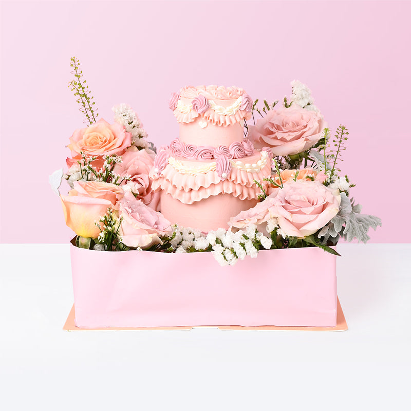 Pink Princess Premium Flowers Vintage Cake cake_designer In the Clouds - CakeRush