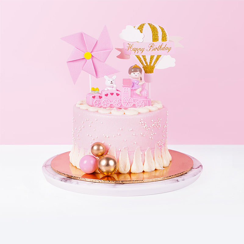 Pink Baby Girl Train cake_designer Eats & Treats - CakeRush