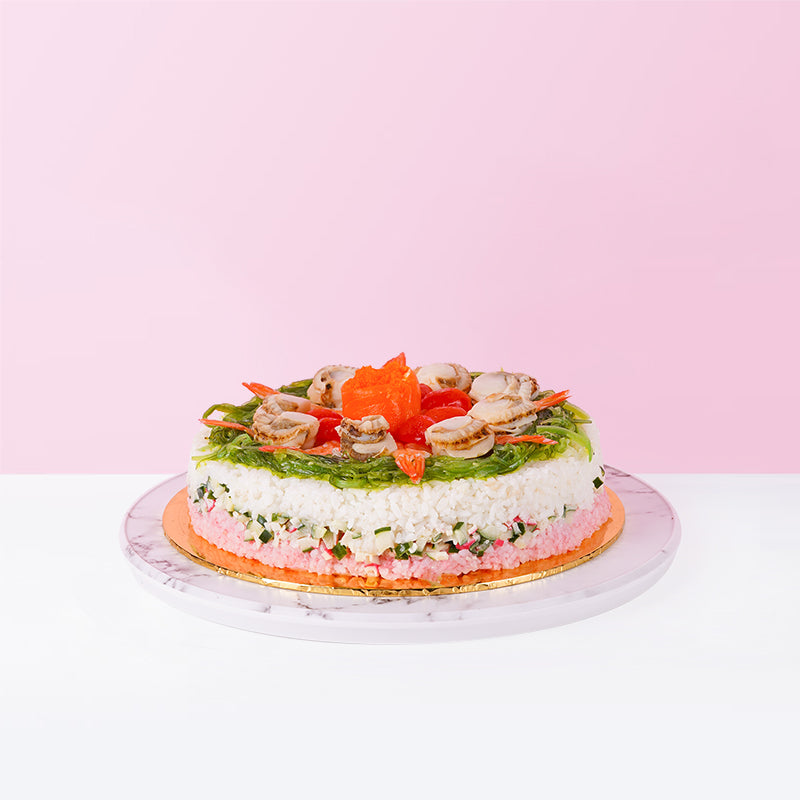 Alternative view of Hokkaido Hotate Ebi Sushi Cake