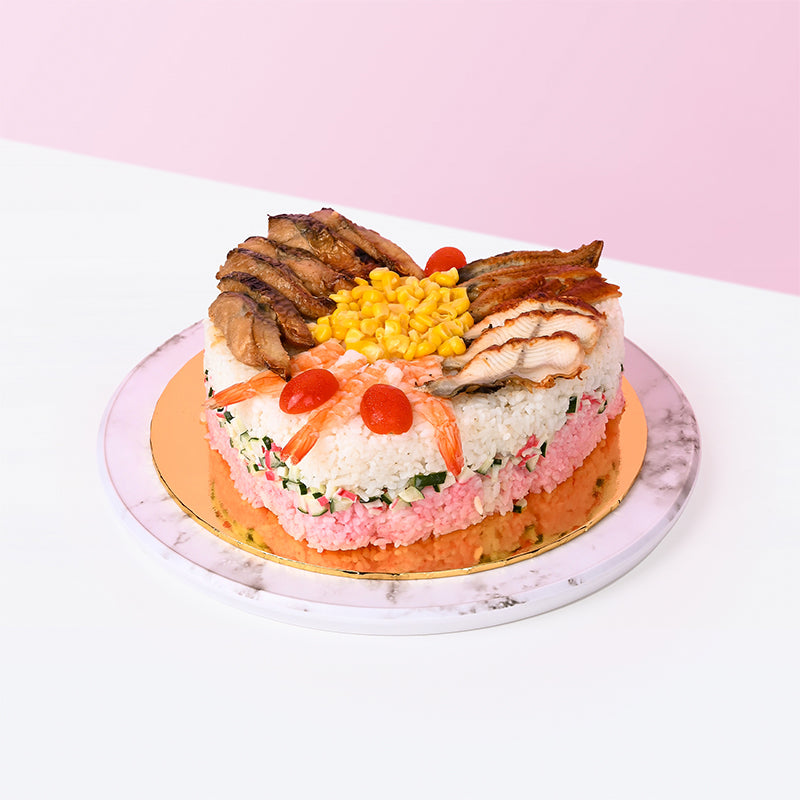 Aburi Love Shaped Sushi Cake cake_sushi Kyodai Sushi - CakeRush