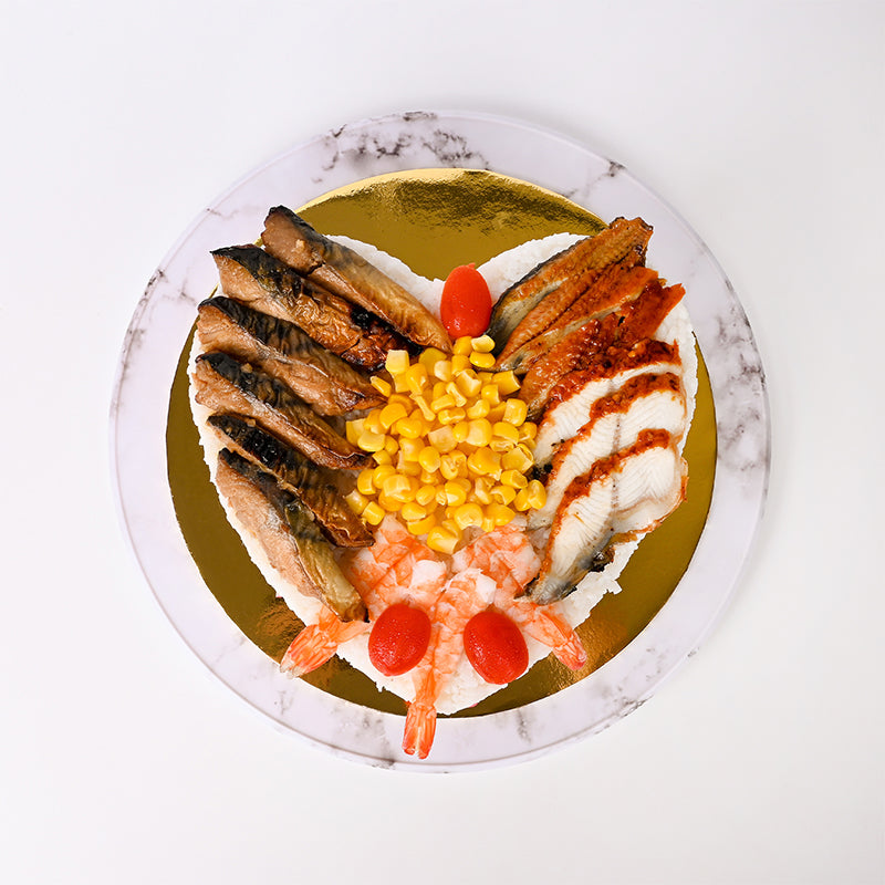 Alternative view of Aburi Love Shaped Sushi Cake