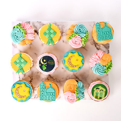 Gembira Hari Raya Cupcakes (9 or 12 pieces) cupcake In the Clouds - CakeRush