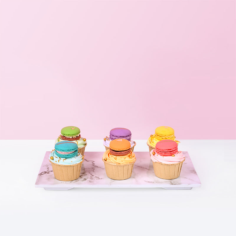 Rainbow Macarons Cupcakes (12 Pieces) Cupcakes Junandus - CakeRush