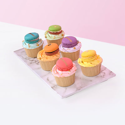 Rainbow Macarons Cupcakes (6 Pieces) Cupcakes Junandus (Penang) - CakeRush