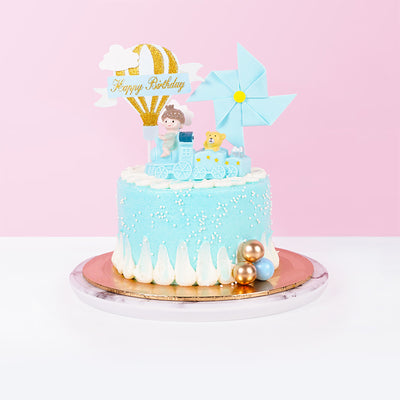 Blue Baby Boy Train cake_designer Eats & Treats - CakeRush