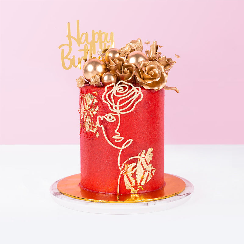 Luxe Lady with Roses cake_designer Eats & Treats - CakeRush