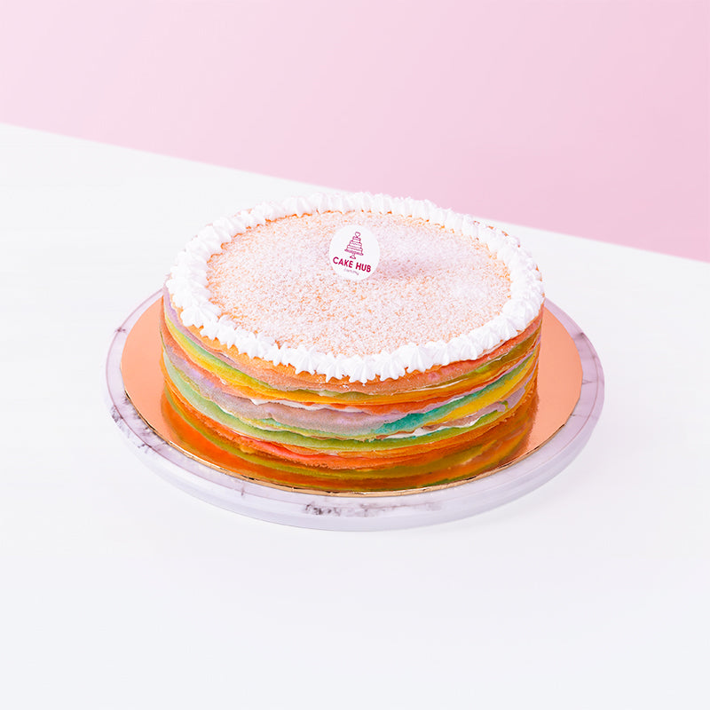 Alternative view of Rainbow Mille Crepe Cake