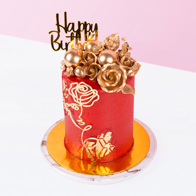 Luxe Lady with Roses cake_designer Eats & Treats - CakeRush