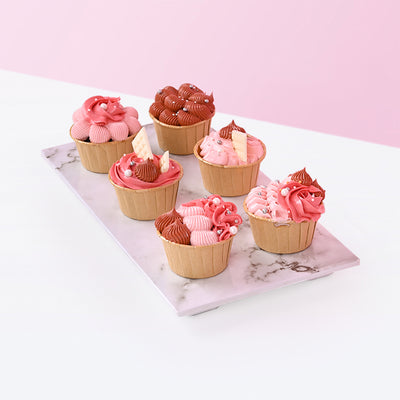 Dusty Pink Ombre Cupcakes (6 Pieces) Cupcakes Junandus - CakeRush