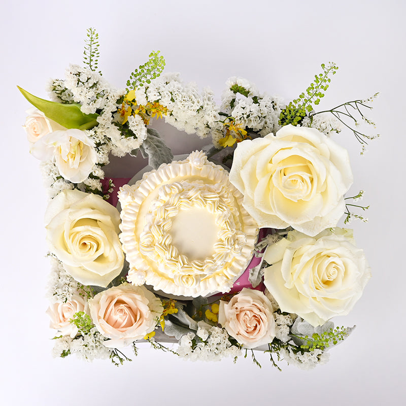Alternative view of White Angel Premium Flowers Vintage Cake