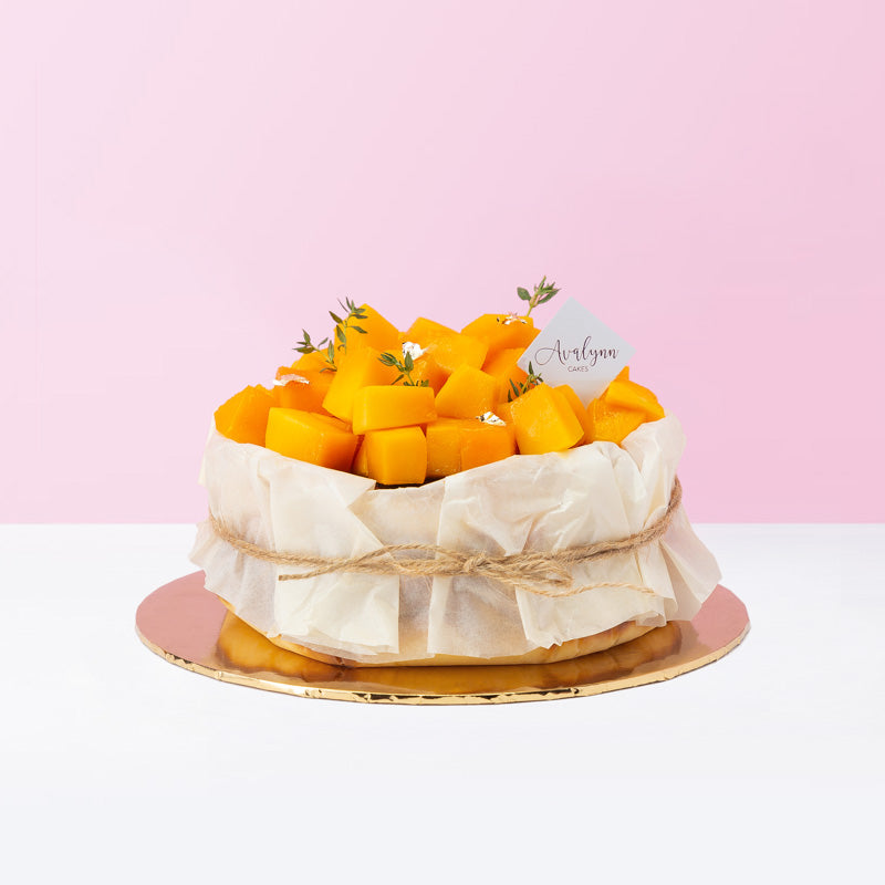 Mango Basque Burnt Cheesecake cake_cheese Avalynn Cakes - CakeRush