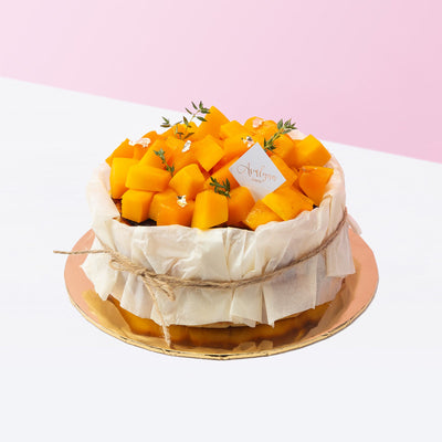 Mango Basque Burnt Cheesecake cake_cheese Avalynn Cakes - CakeRush