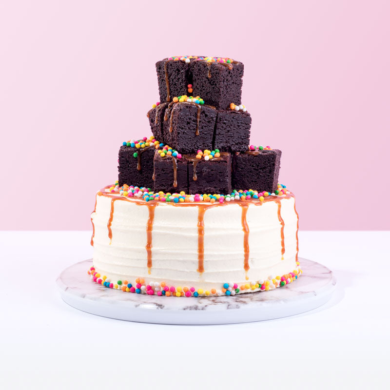 Mini Brownies Tower Cake brownie The Accidental Bakers - CakeRush