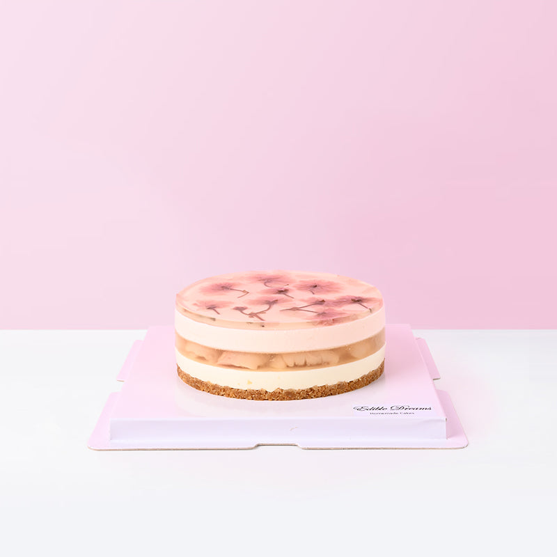 Sakura Lychee Jelly Cheesecake cake Edible Dreams - CakeRush