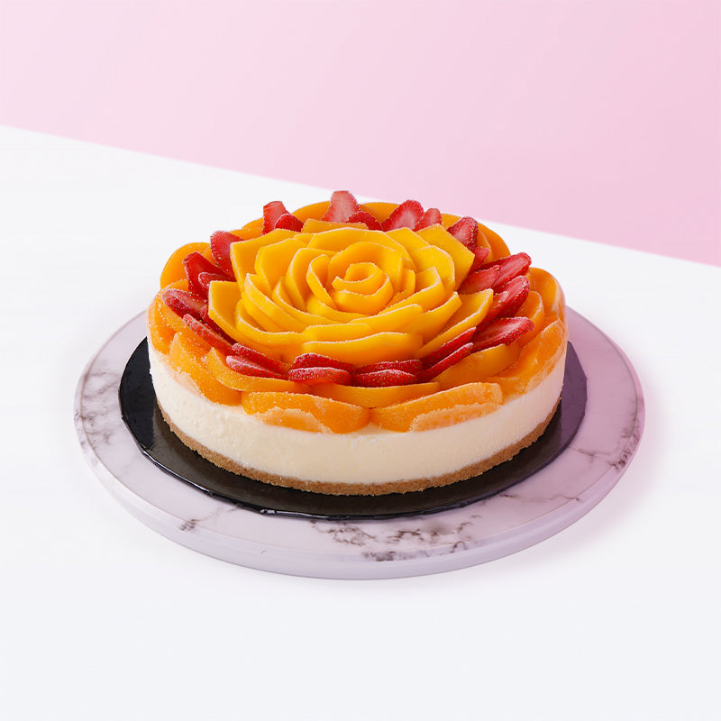 Alternative view of Berry Peachy Mango Cheesecake