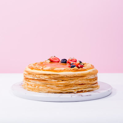 Salted Caramel Almond Mille Crepe cake_millecrepe Junandus - CakeRush