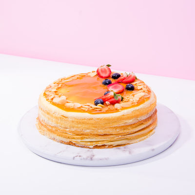 Salted Caramel Almond Mille Crepe cake_millecrepe Junandus - CakeRush