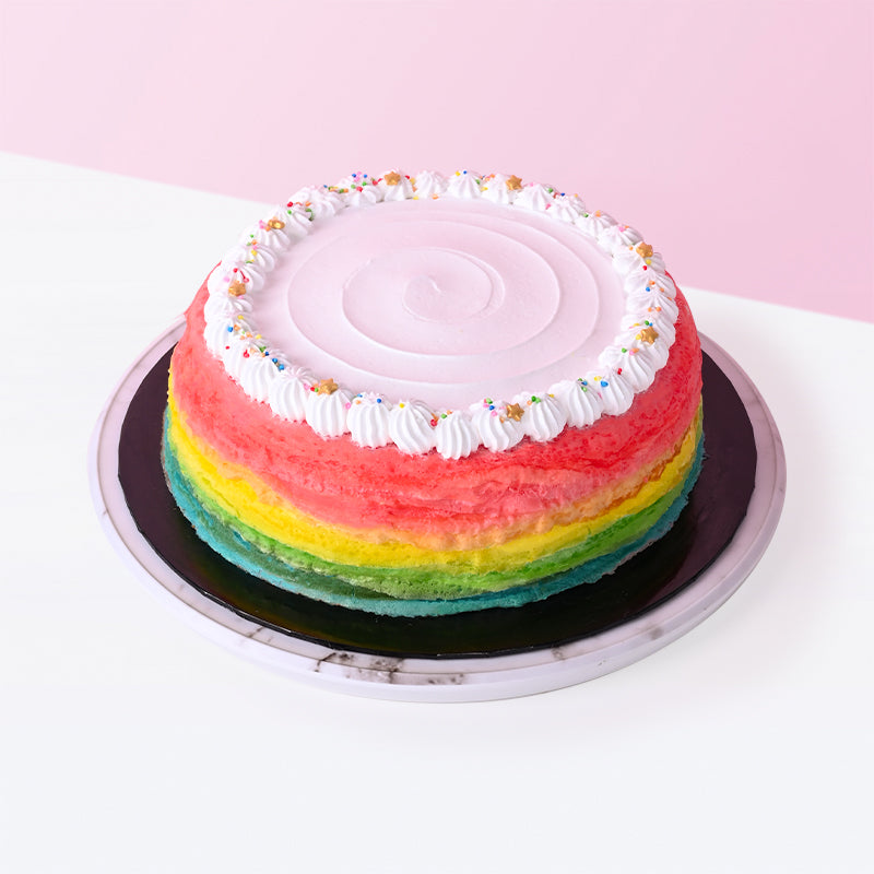 Alternative view of Rainbow Mille Crepe Cake